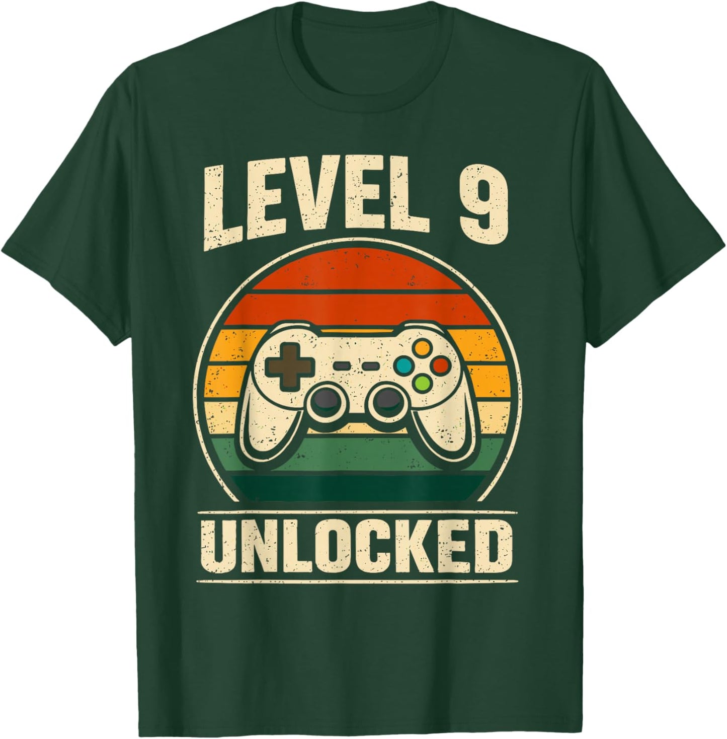 9th Birthday Level 9 Unlocked Gamer Gaming Boy Nine Birthday T-Shirt - T-Shirt | Forest