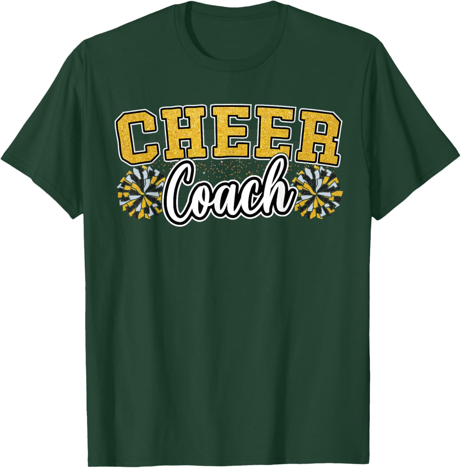 Loud Proud Cheer Coach Yellow Pom Poms Cheerleader Women T-Shirt - T-Shirt | Forest
