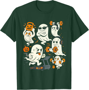 Ghost Gym Halloween Workout Fitness Weightlifting T-Shirt - T-Shirt | Forest