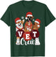Christmas Cute Pet Santa Hat Vet Crew Veterinary Technician T-Shirt - T-Shirt | Forest