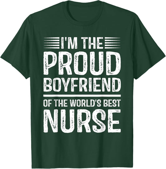 Proud Boyfriend Of Awesome Nurse T-Shirt - T-Shirt | Forest