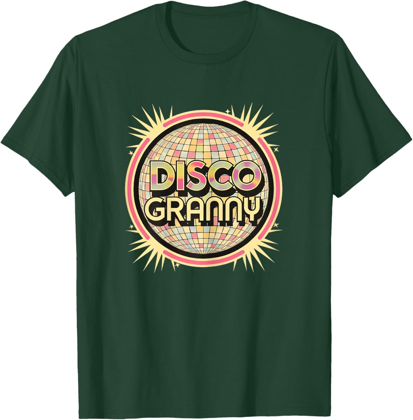 Disco Granny Retro 1970 Soul Music Groovy T-Shirt - T-Shirt | Forest