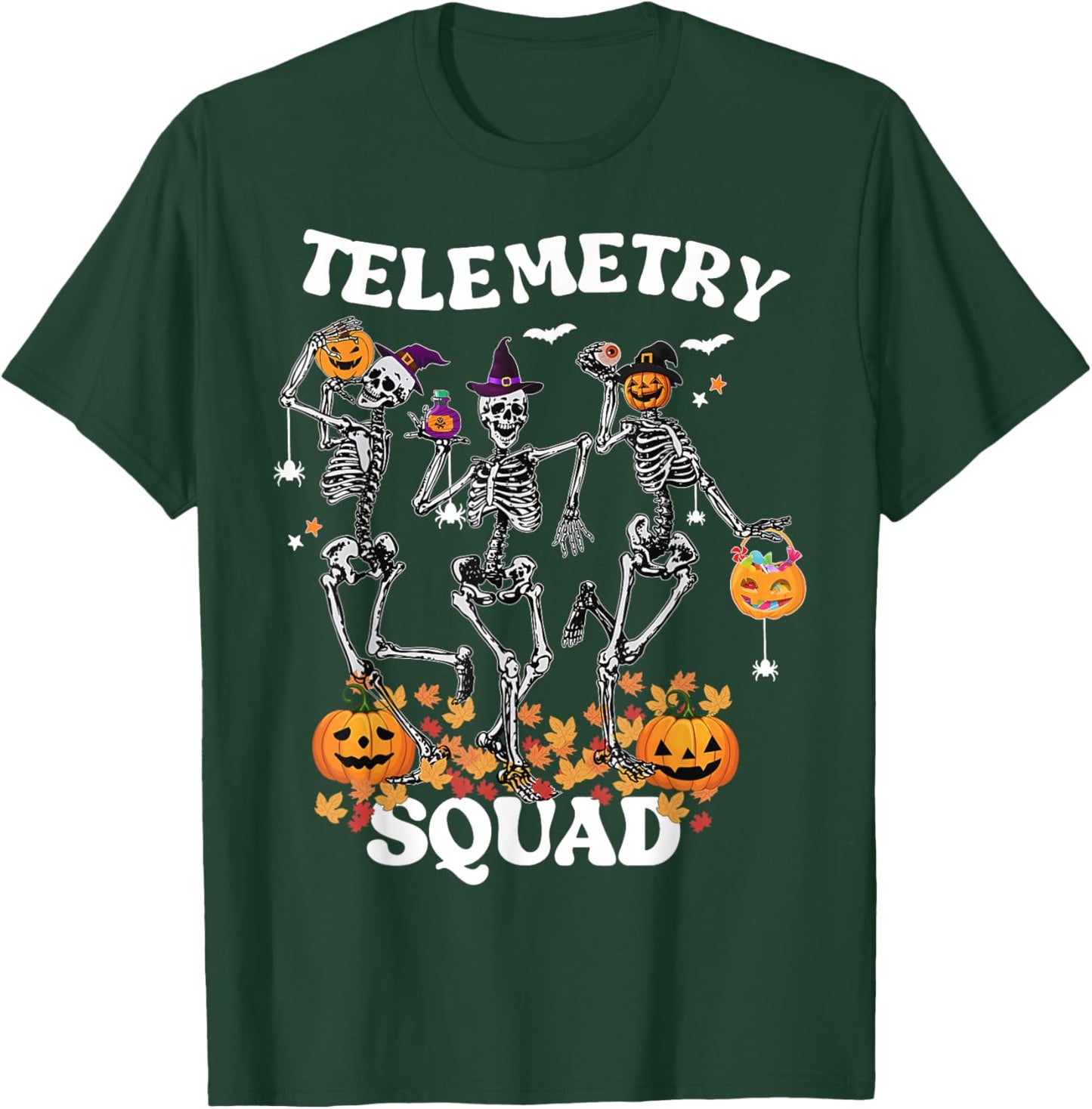 Telemetry Nurse Squad Medical Nursing Skeleton Dancing T-Shirt - T-Shirt | Forest