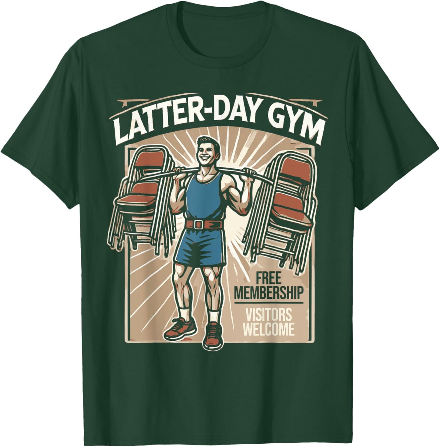 Latter-Day Gym Missionary LDS Church Funny Mormon T-Shirt - T-Shirt | Forest