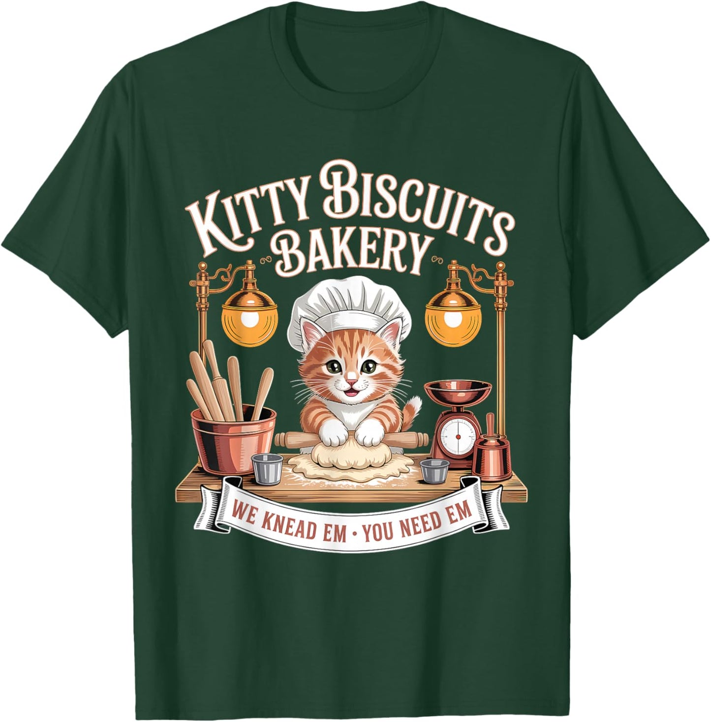 Baking Cat Kitty Biscuits We Knead Em You Need Em T-Shirt - T-Shirt | Forest