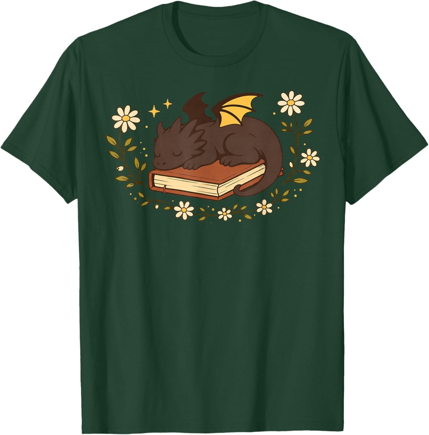 Dragon endormi sur Livre Fantasy Book Nerd Bookworm Reading T-Shirt - T-Shirt | Forest