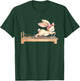 Cute Bunny Doing Pilates Reformer Machine Easter Rabbit T-Shirt - T-Shirt | Forest