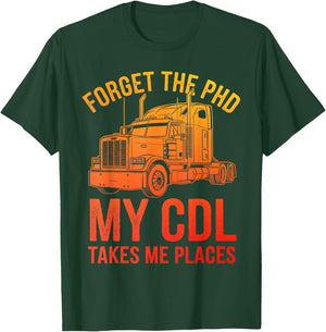 Cool CDL Trucker Art Women Trucking CDL Truck Driver T-Shirt - T-Shirt | Forest