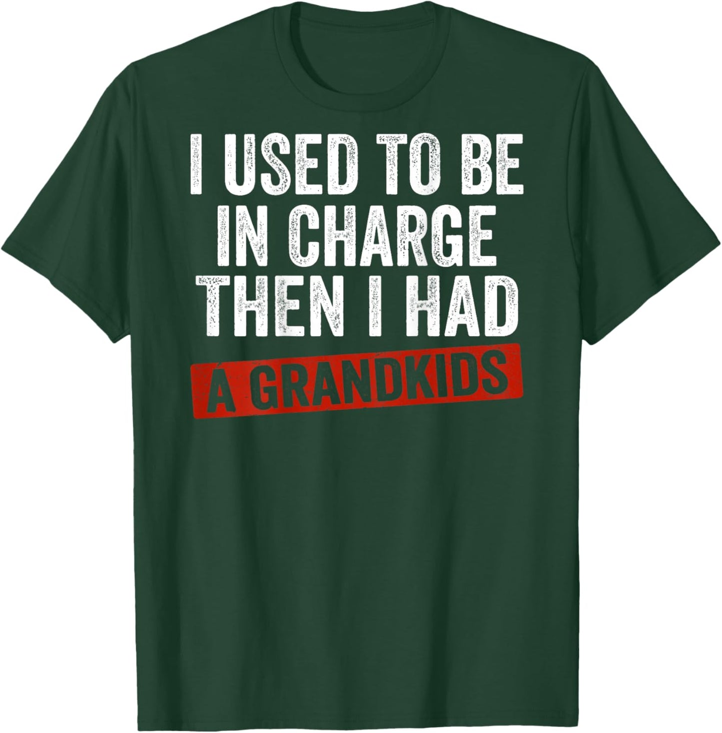 (On Back) I Used to Be in Charge Then I Had A Grandkids T-Shirt - T-Shirt | Forest