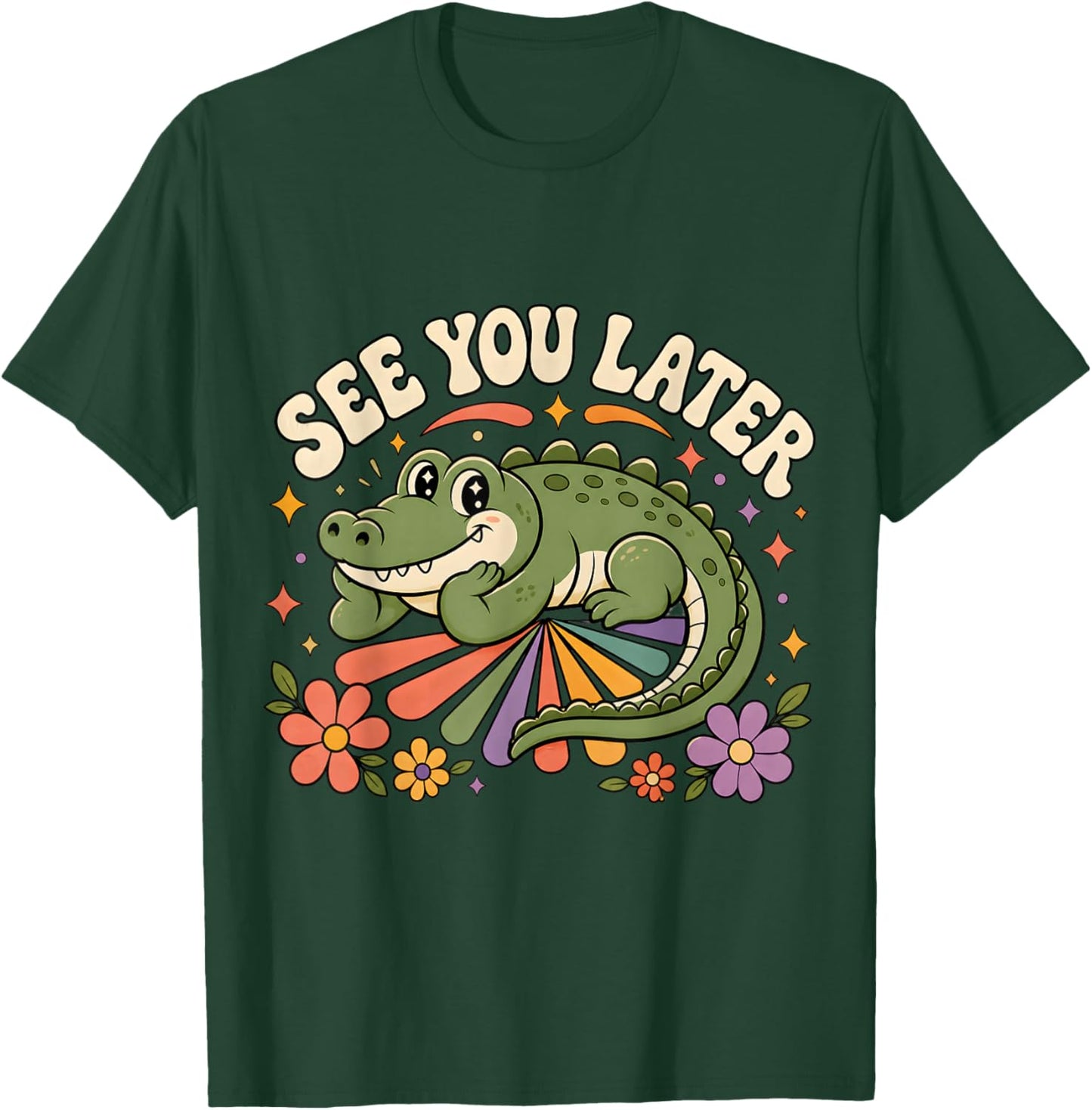See You Later Retro Summer Alligator Last Day of School T-Shirt - T-Shirt | Forest