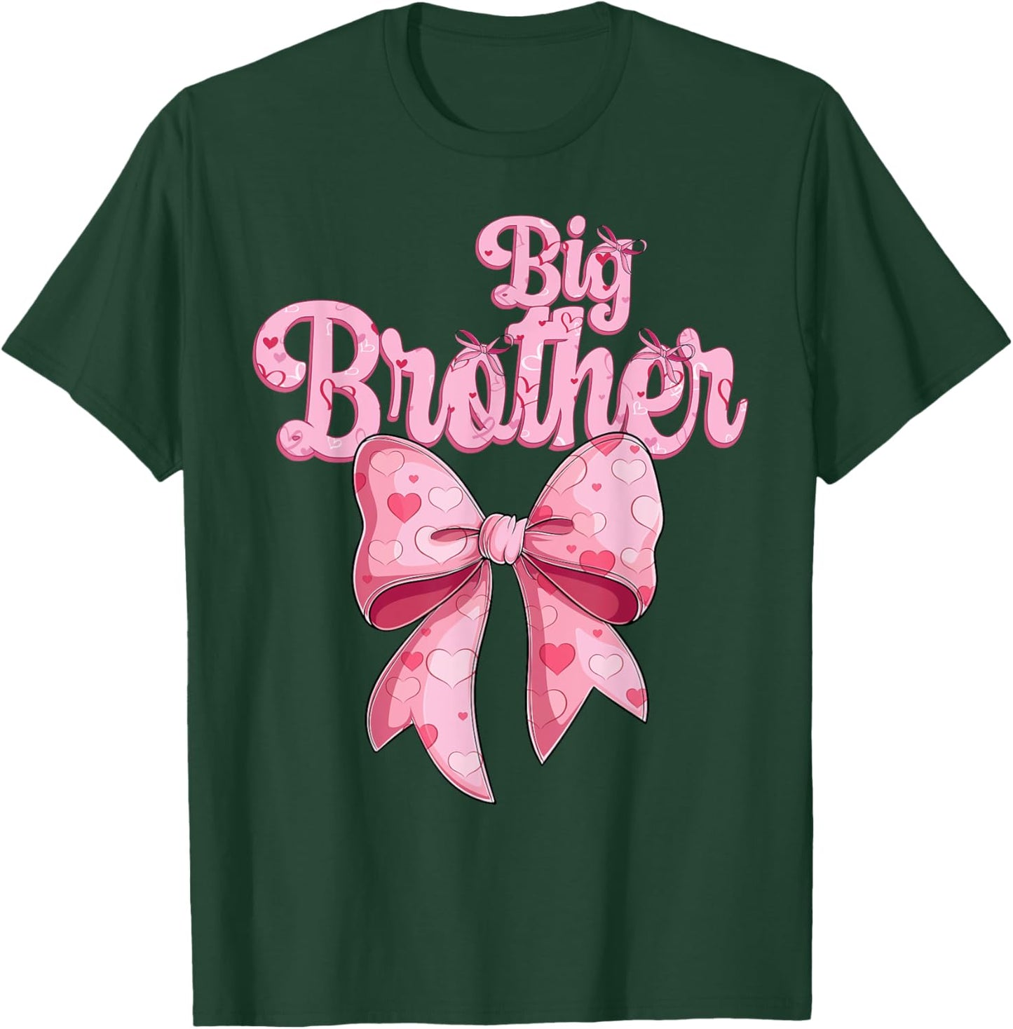coquette bow family matching Groovy pink Big Brother T-Shirt - T-Shirt | Forest