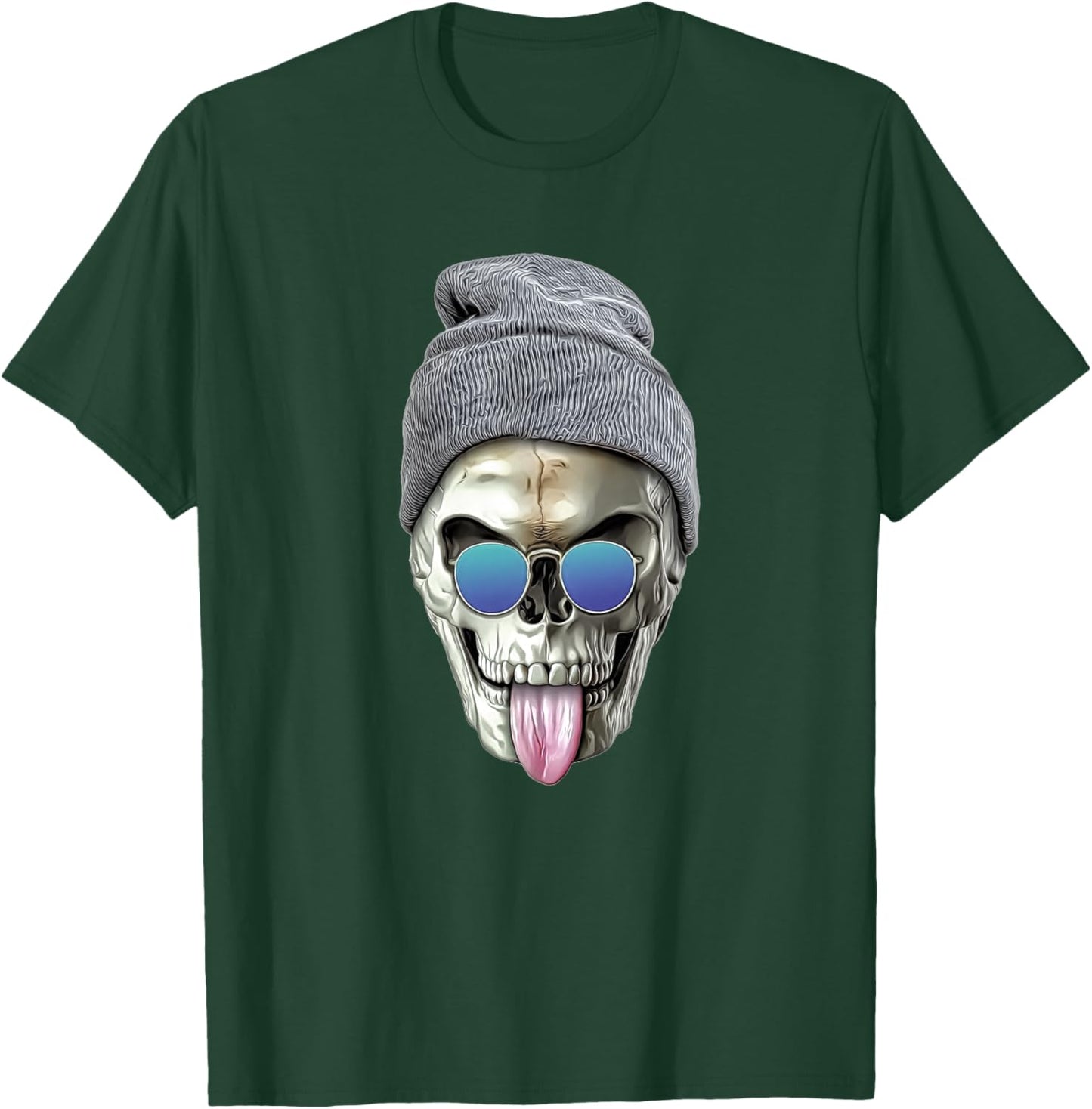 Skull with Beanie Haut de Gamme T-Shirt - T-Shirt | Forest
