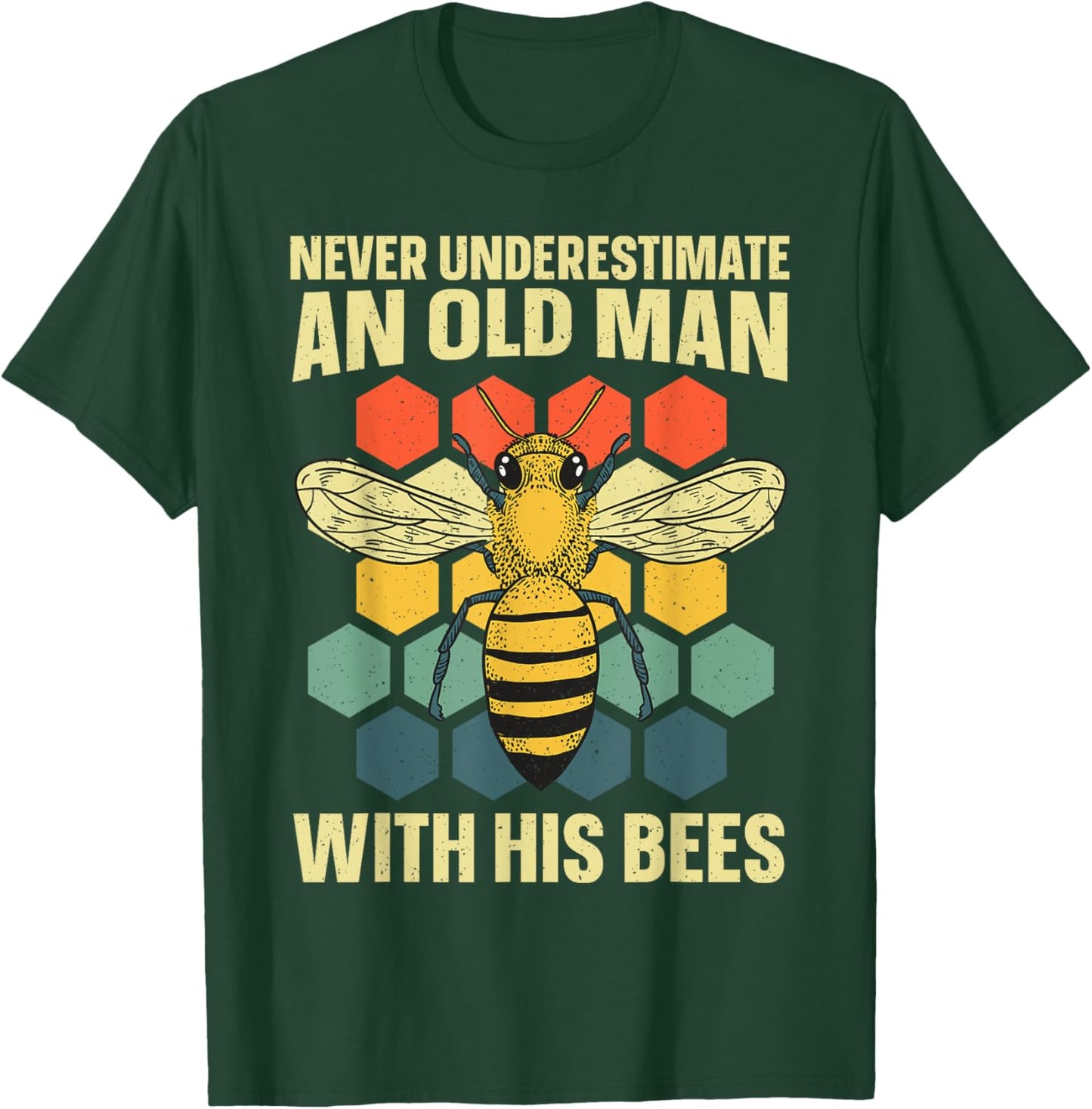 Beekeeping Art Dad Grandpa Bee Apiary Beekeeper T-Shirt - T-Shirt | Forest