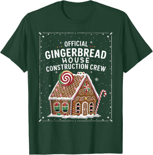 Gingerbread House Construction Crew Cookie Baking Christmas T-Shirt - T-Shirt | Forest