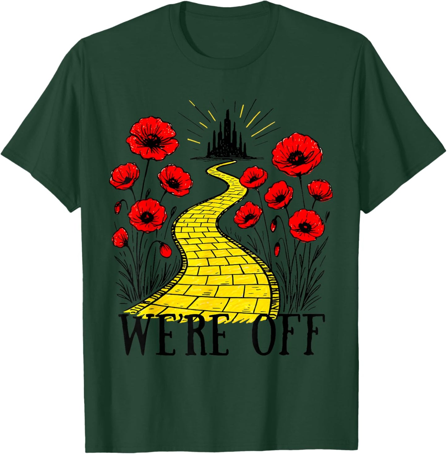 We 're Off Funny Yellow Path Brick Wizard Literature School T-Shirt - T-Shirt | Forest
