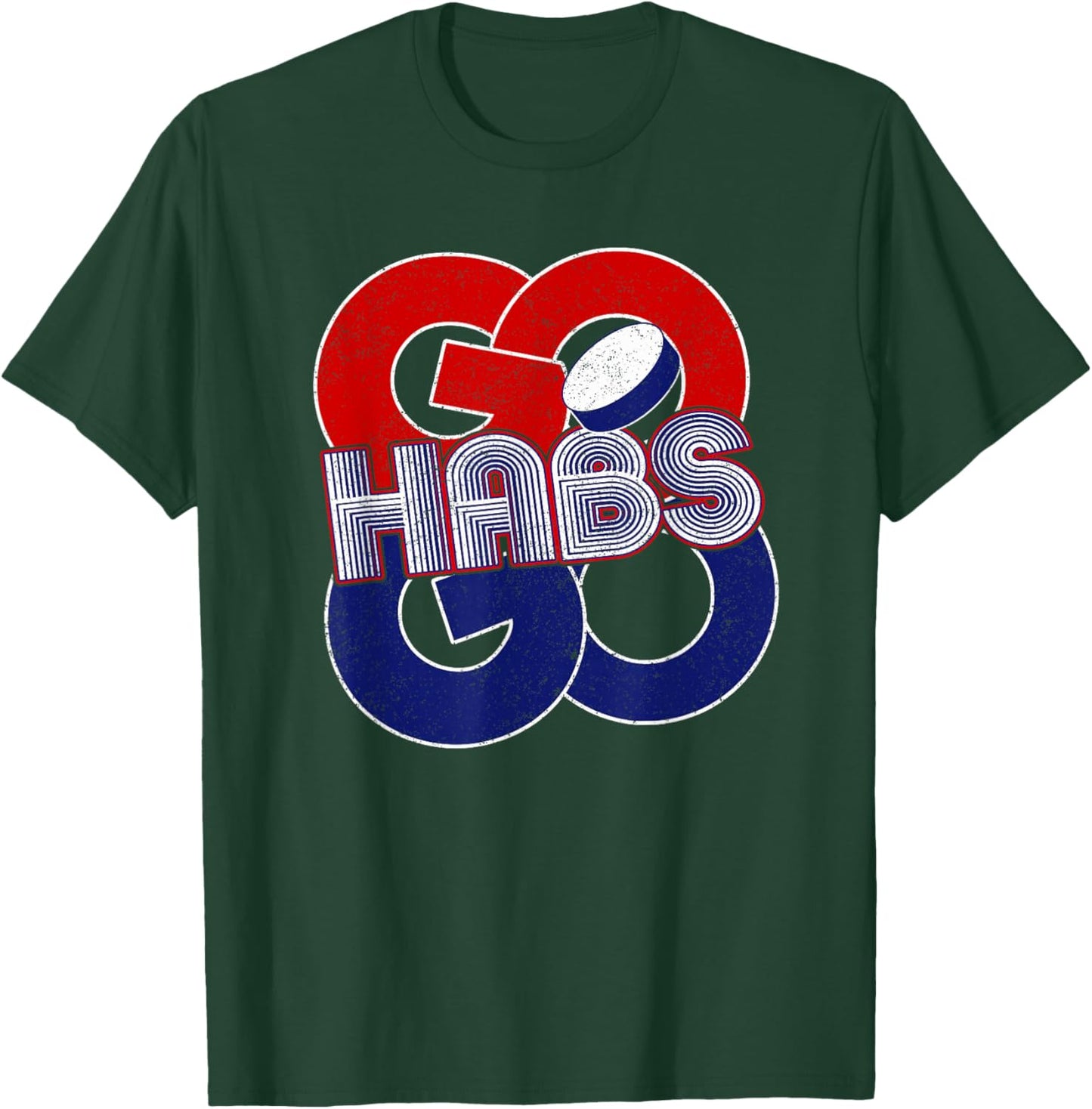 Vintage Go Habs Go-Retro Cheering Fan Team Spirit T-Shirt - T-Shirt | Forest
