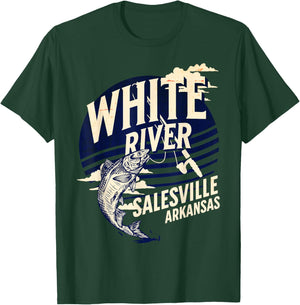 White River Salesville Arkansas Fly Fishing Trout Souvenir T-Shirt - T-Shirt | Forest