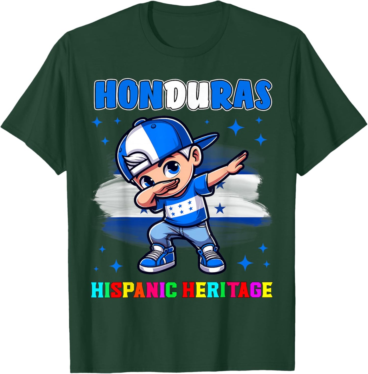 Honduras Dabbing Kid Hispanic Heritage Celebration for Kids T-Shirt - T-Shirt | Forest