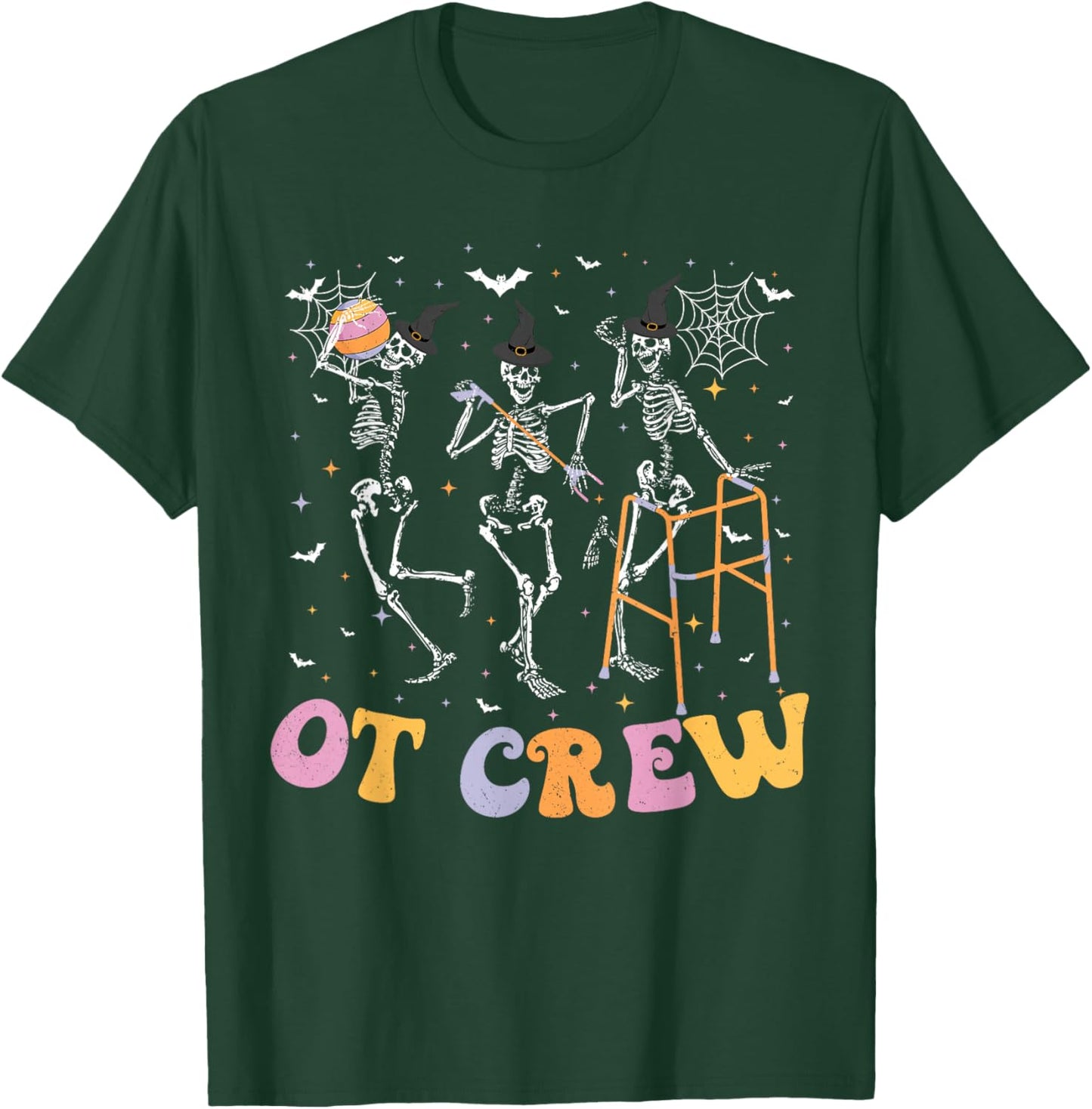 Skeleton Spooky OT Crew Occupational Therapy Halloween T-Shirt - T-Shirt | Forest