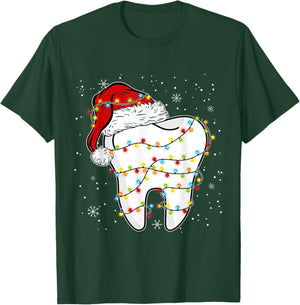 Dentist Christmas Cute Dental Santa Hat Xmas Teeth T-Shirt - T-Shirt | Forest