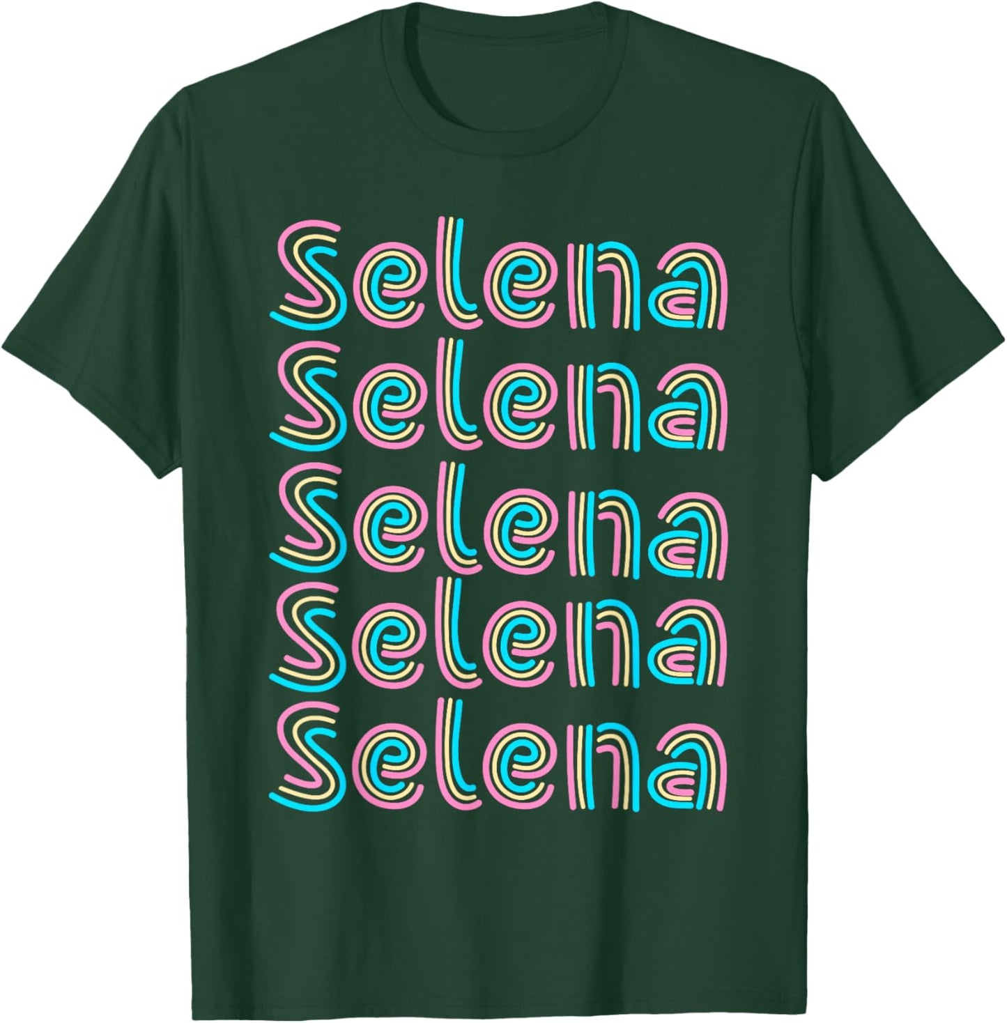 Girl Retro Selena First Name Personalized Candy Vintage kids T-Shirt - T-Shirt | Forest