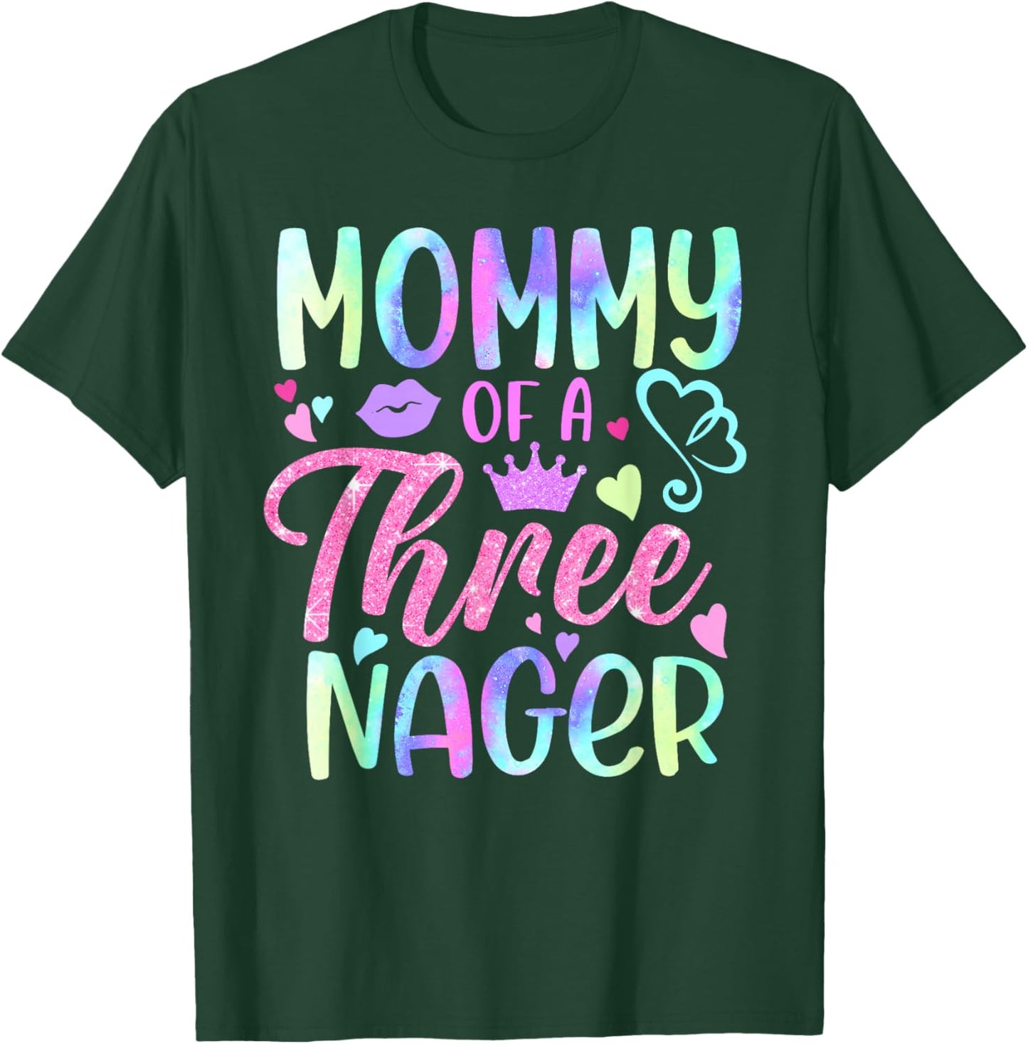 Mommy of A Threenager 3rd Birthday Matching Family T-Shirt - T-Shirt | Forest