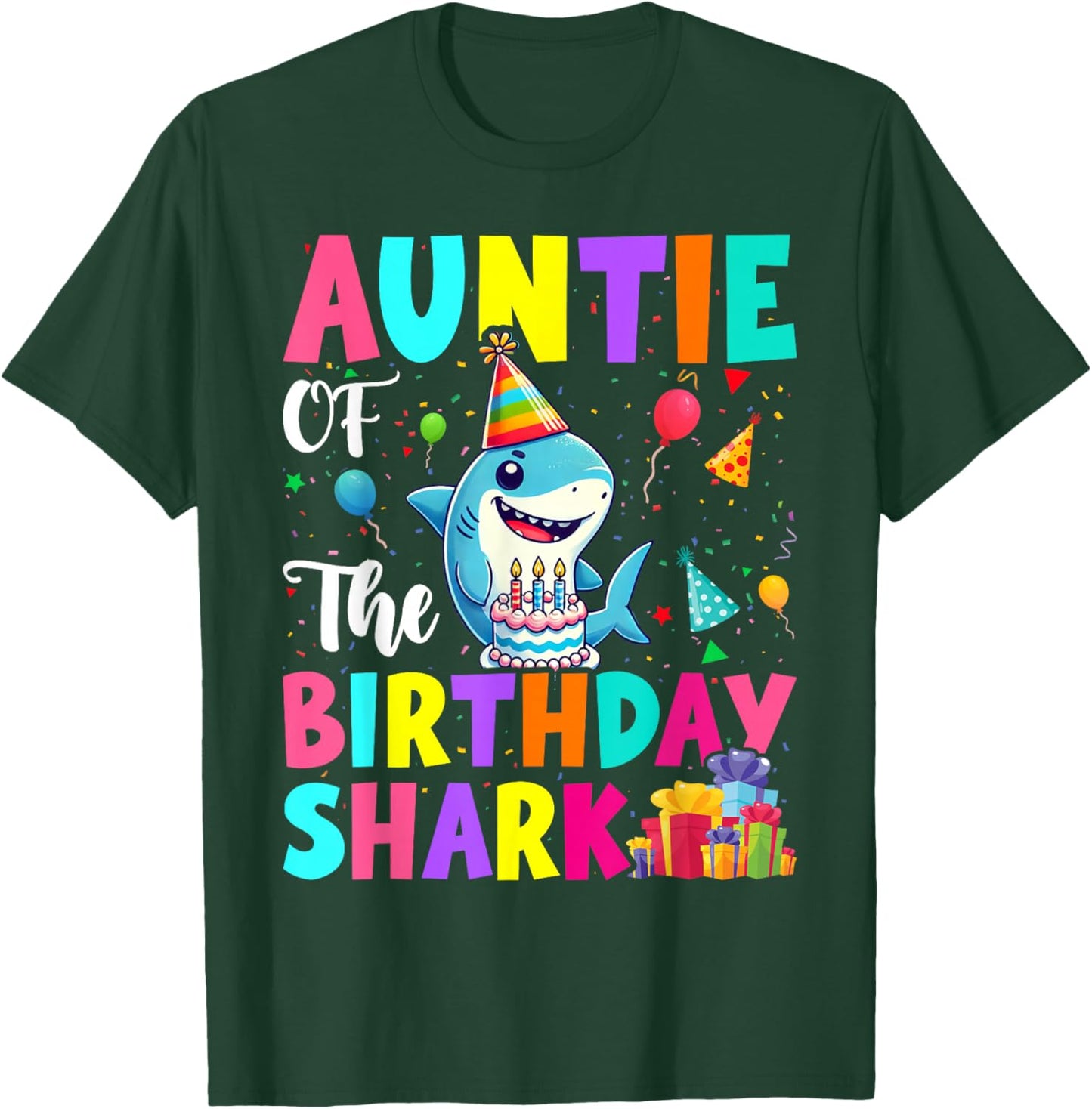 Auntie Of The Shark Birthday Boy Girl Party Family Group T-Shirt - T-Shirt | Forest