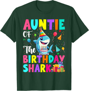 Auntie Of The Shark Birthday Boy Girl Party Family Group T-Shirt - T-Shirt | Forest