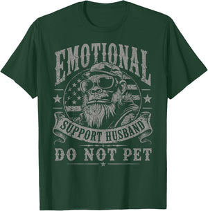 Emotional Support Husband Do Not Pet Funny Monkey T-Shirt - T-Shirt | Forest