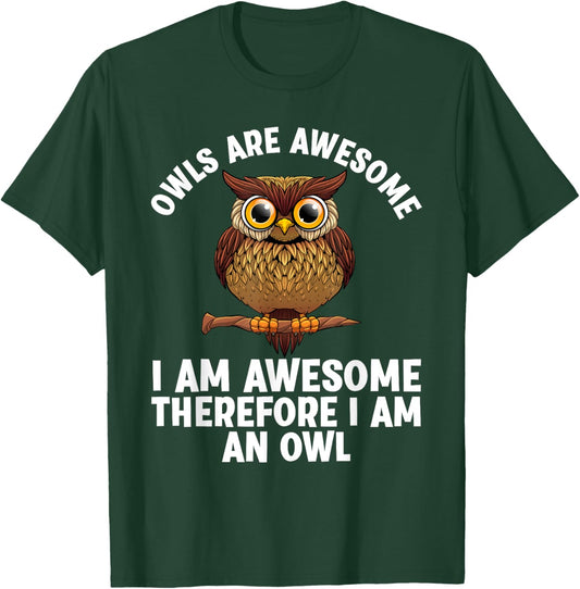 Funny Owl Design Women Night Owl Animal Owl Lover , Small, Black T-Shirt - T-Shirt | Forest