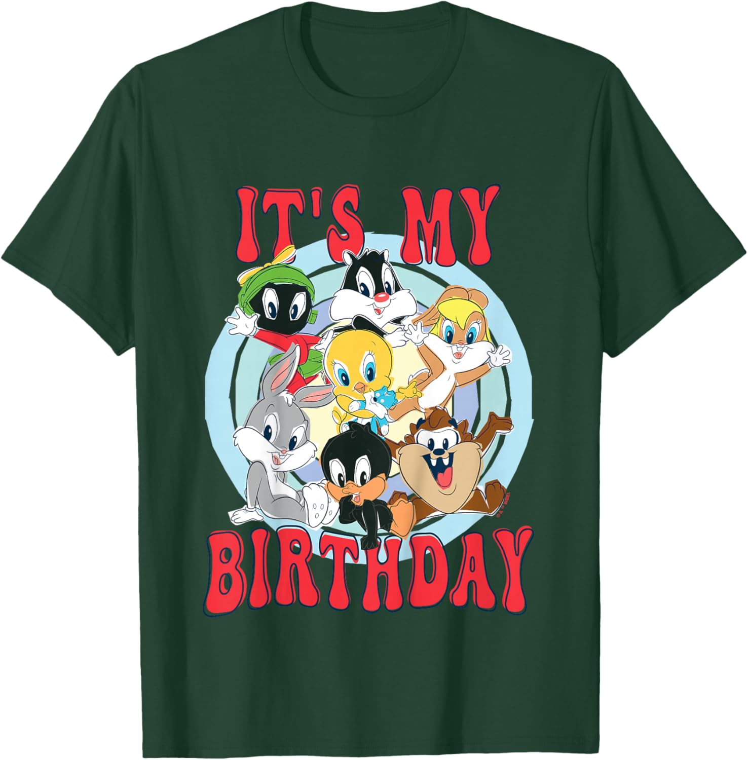 Kids Looney Tunes Looney Group Kid Drawn It's My Birthday T-Shirt - T-Shirt | Forest