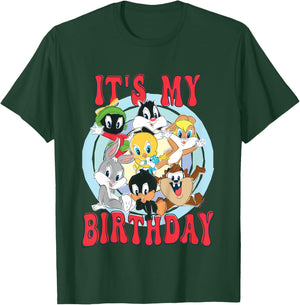 Kids Looney Tunes Looney Group Kid Drawn It's My Birthday T-Shirt - T-Shirt | Forest