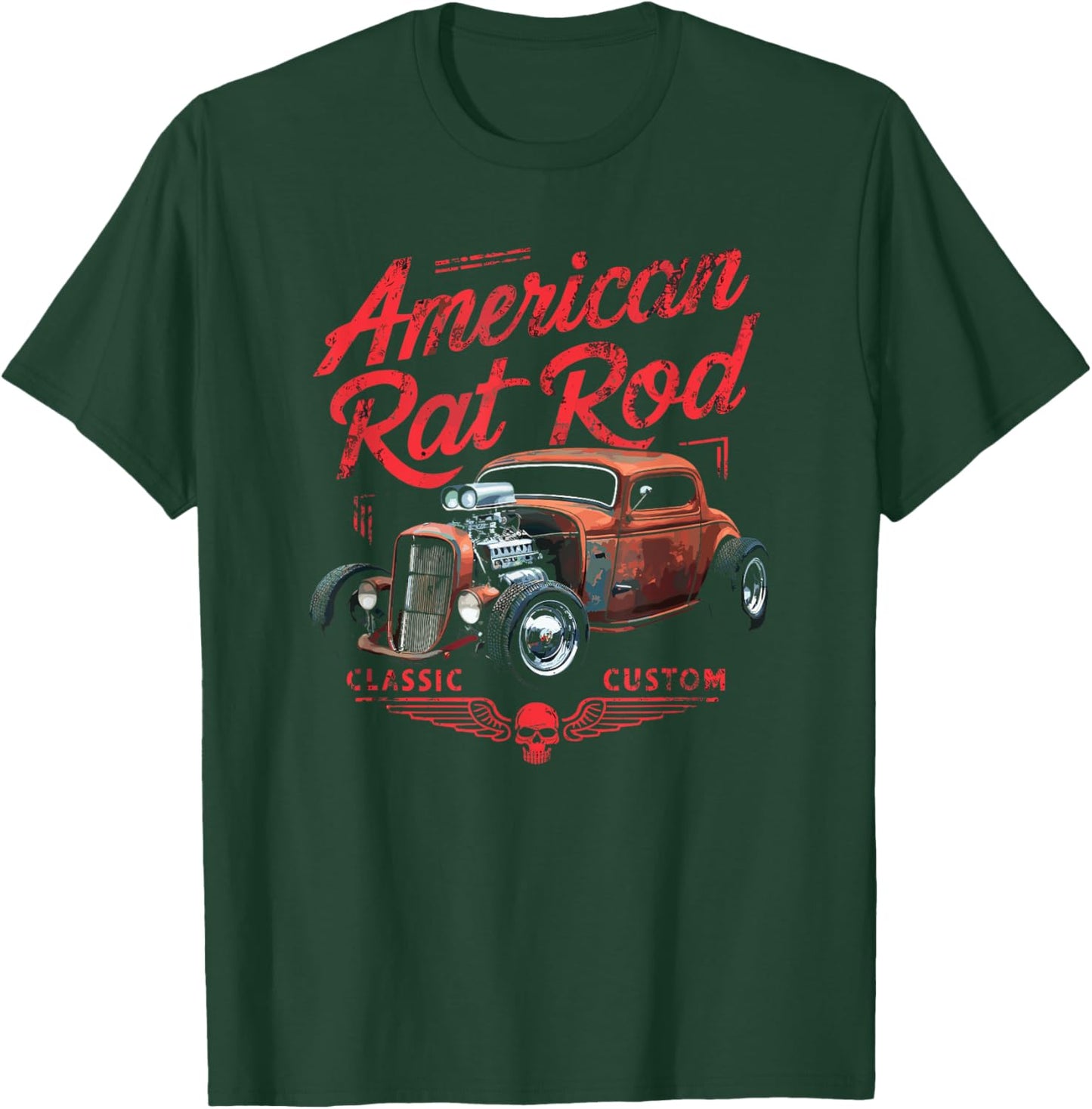 American Rat Rod Classic Custom, Vintage Rat Rod Car T-Shirt - T-Shirt | Forest