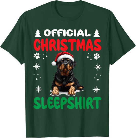 Rottweiler dog Dog Christmas Pajama Official Christmas T-Shirt - T-Shirt | Forest