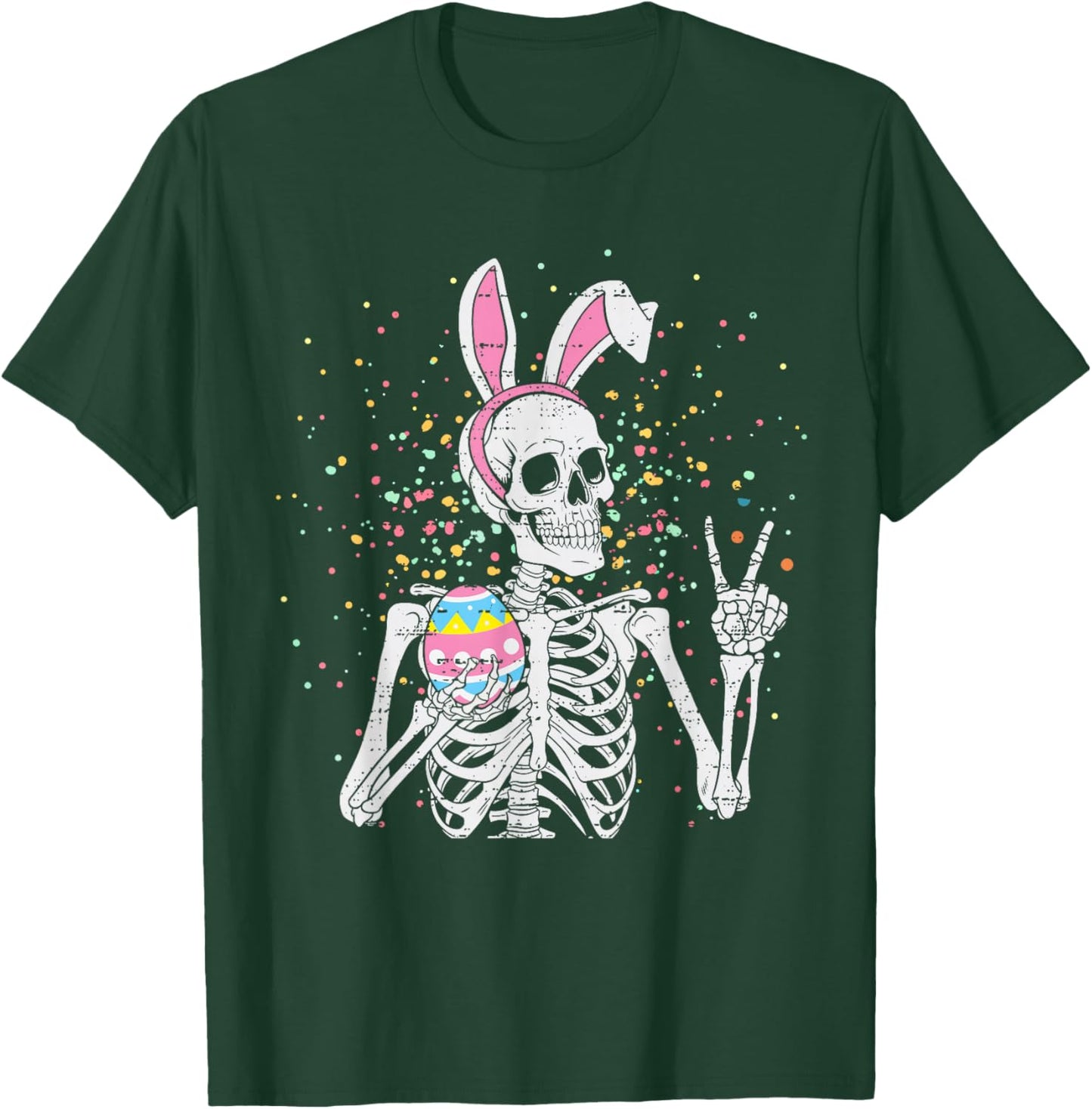 Easter Skeleton Bunny Rock Hand Rocker Boys Kids Teens T-Shirt - T-Shirt | Forest