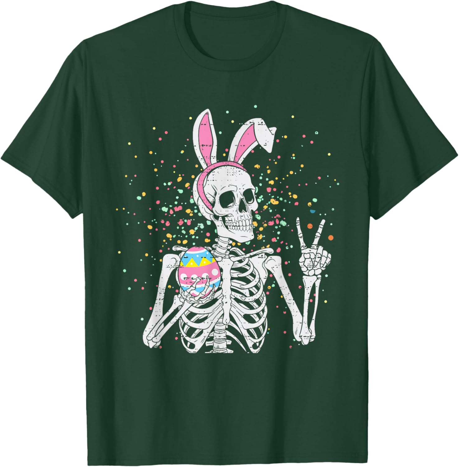 Easter Skeleton Bunny Rock Hand Rocker Boys Kids Teens T-Shirt - T-Shirt | Forest