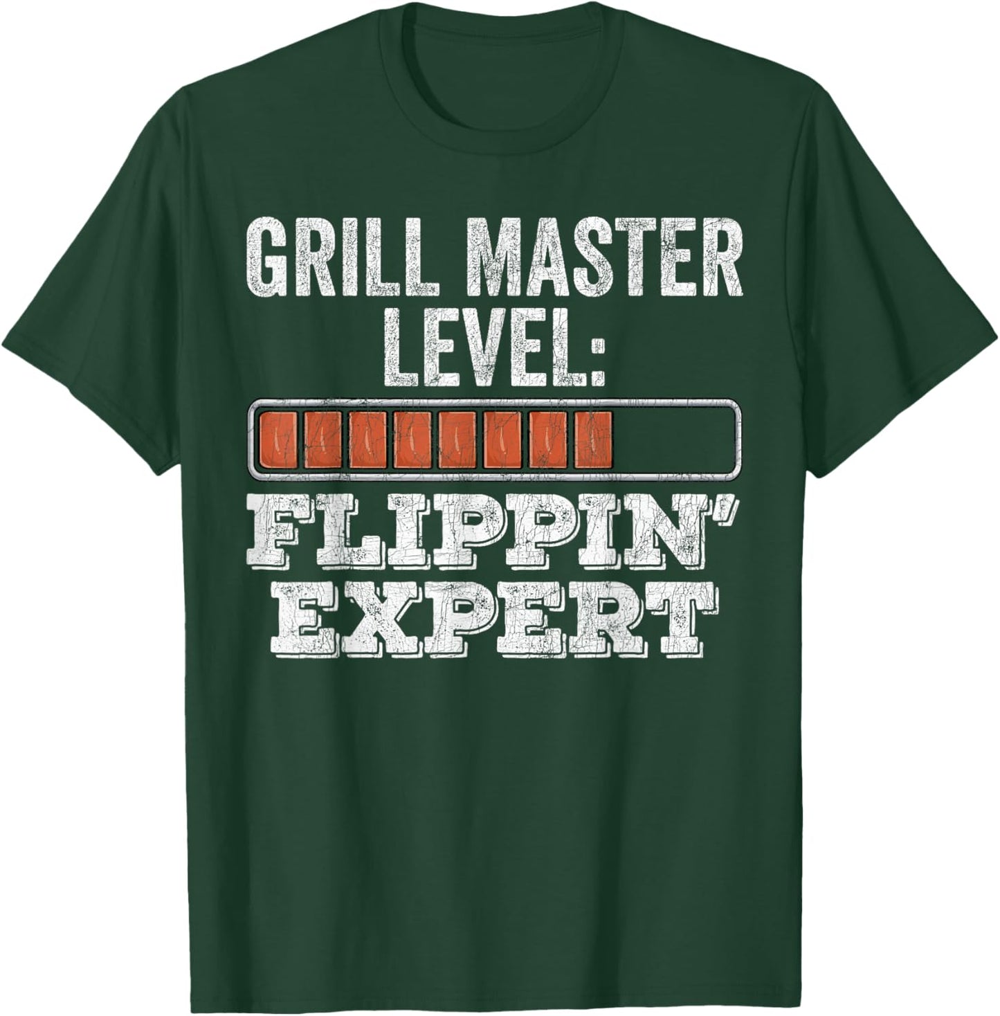 BBQ Grill Dad, Vintage Grill Master Level Flippin' Expert T-Shirt - T-Shirt | Forest