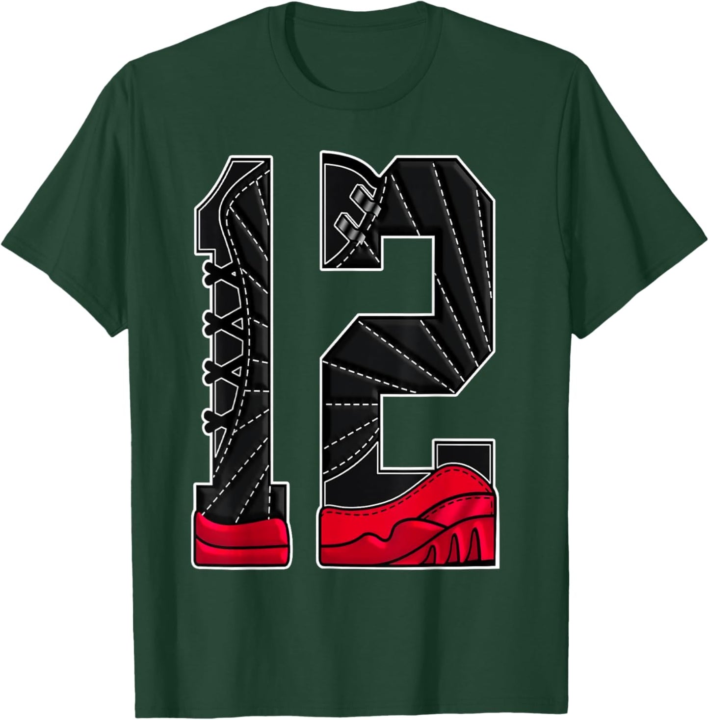 Number 12 Flu Game 12s Retro Matching Women T-Shirt - T-Shirt | Forest