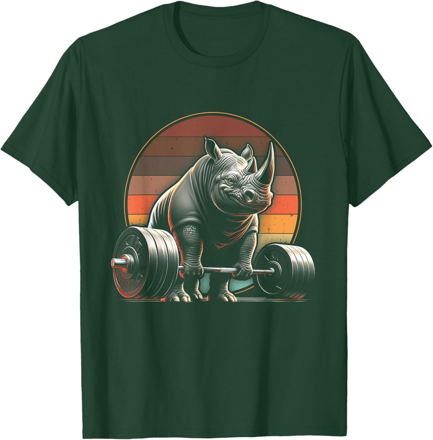 Rhinoceros Powerlifting Weightlifting Gym Rhino Lovers -Adults, -Kids Black Animal Print Rhinoceros T-Shirt - T-Shirt | Forest
