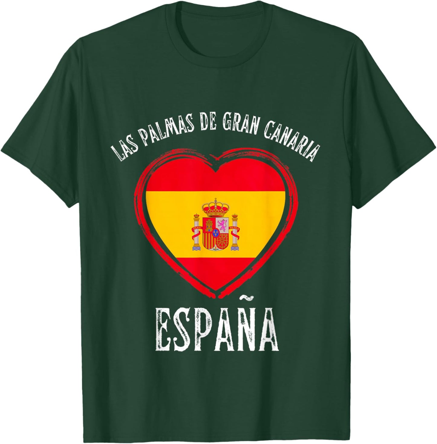 España Flag Heart Las Palmas De Gran Canaria City T-Shirt - T-Shirt | Forest