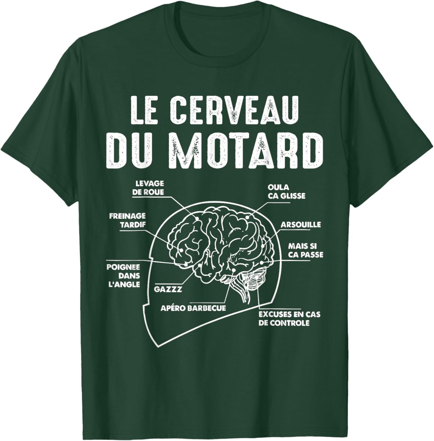 Moto GP Racing The Brain of Biker Motorcycles boy Man Fan T-Shirt - T-Shirt | Forest