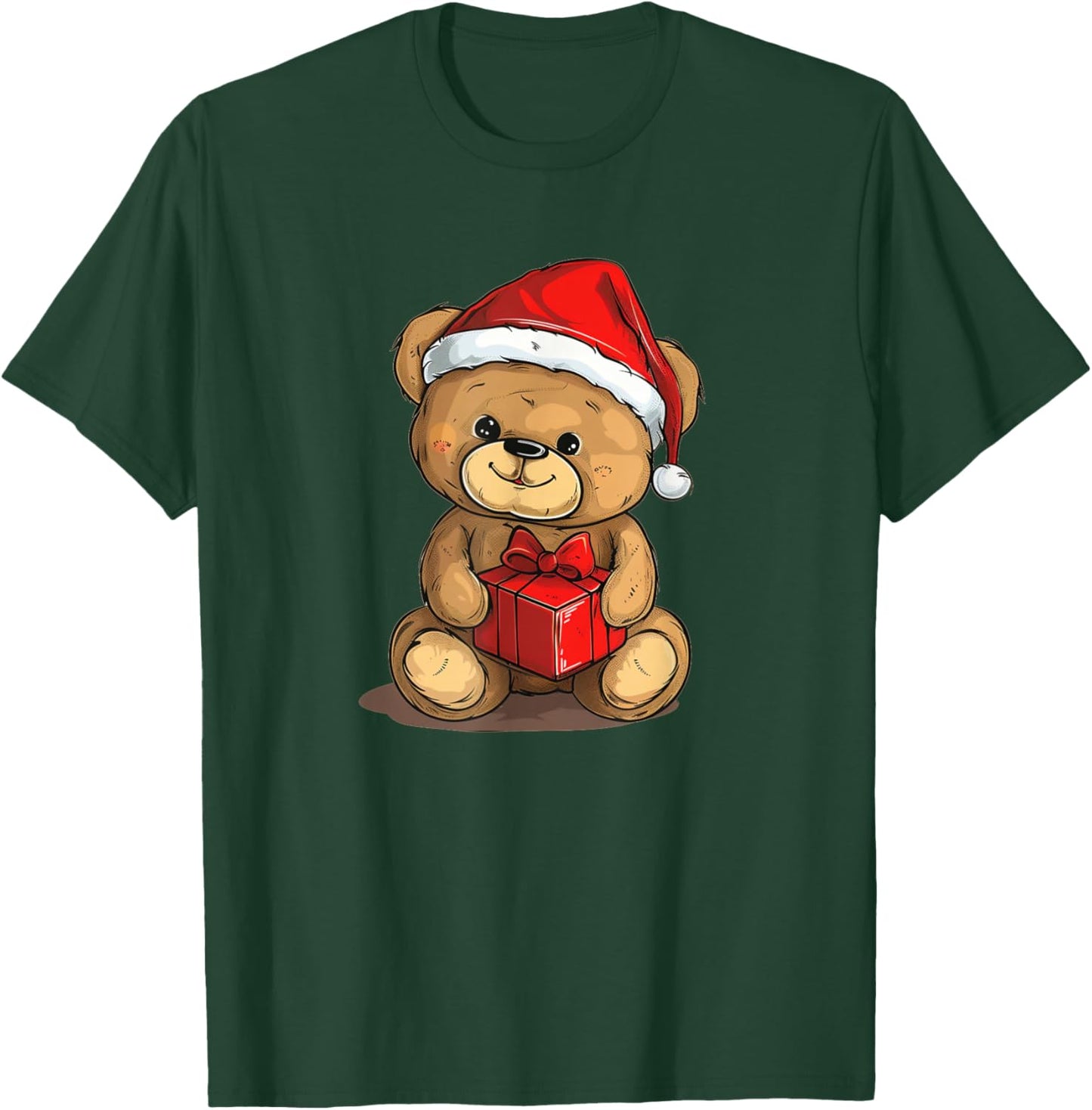 Cute Christmas Teddy Bear Costume for Festive Season T-Shirt - T-Shirt | Forest