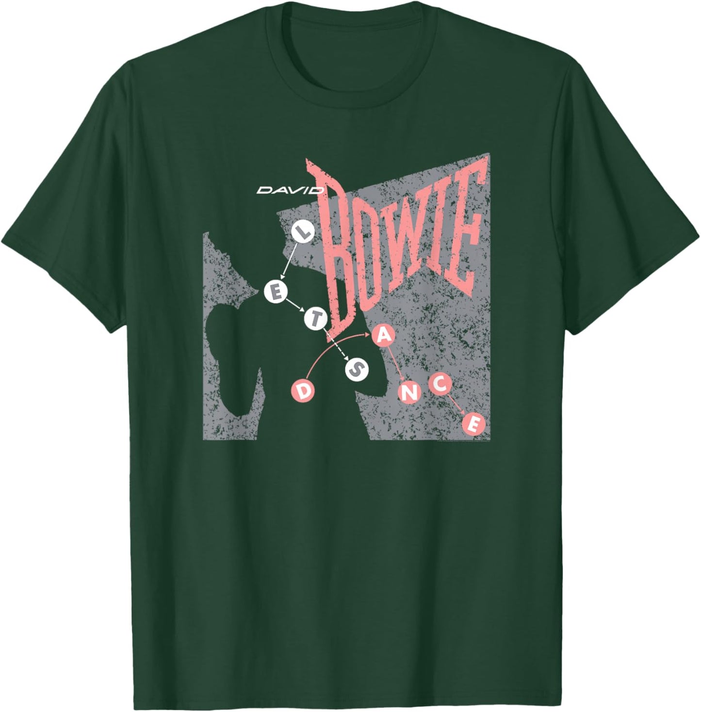 David Bowie Let's Dance Pink and Grey T-Shirt - T-Shirt | Forest
