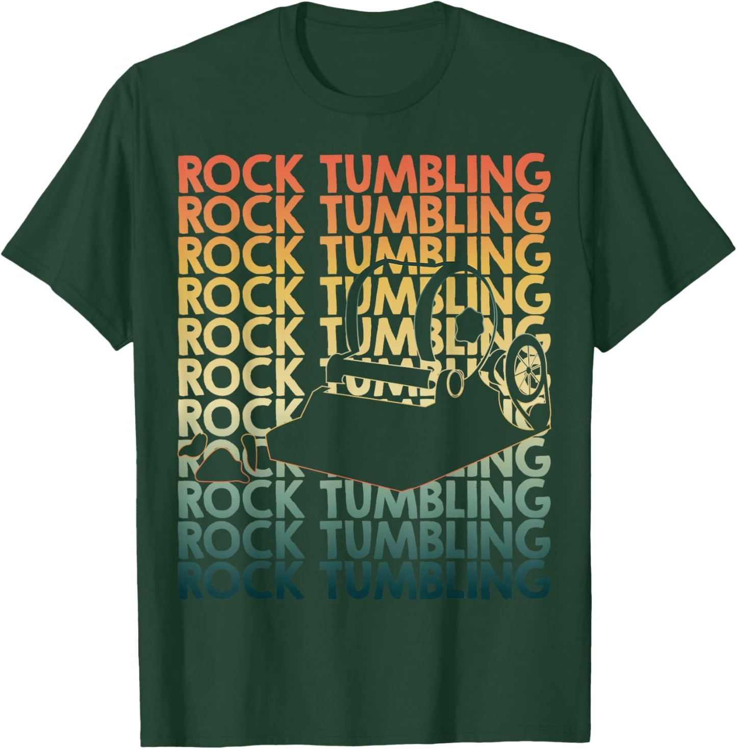 Retro Rock tumbling Repetitive Rock tumbler T-Shirt - T-Shirt | Forest