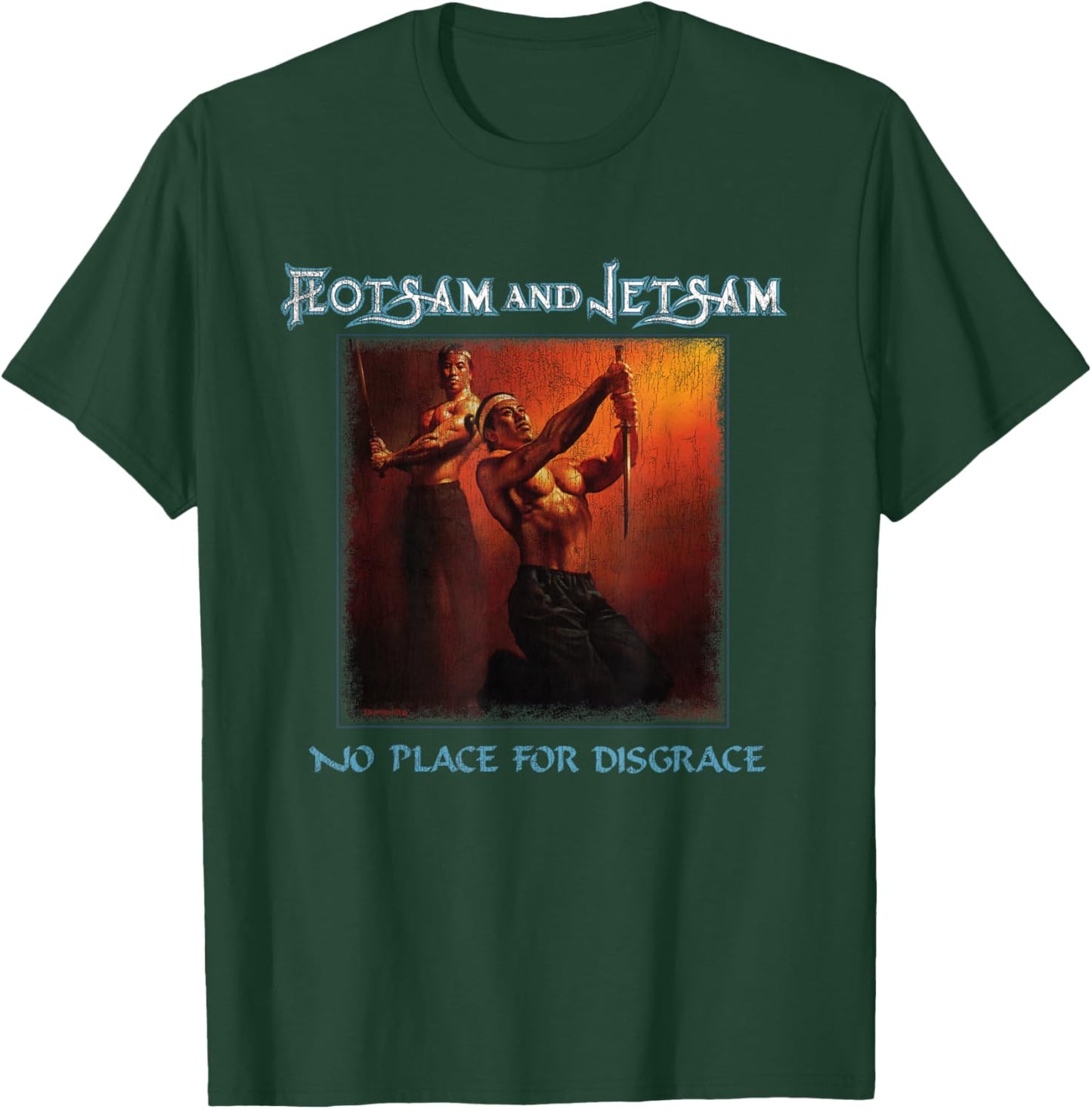 Manic Merch LLC Flotsam and Jetsam - No Place for Disgrace Classic Fit Black T-Shirt - T-Shirt | Forest