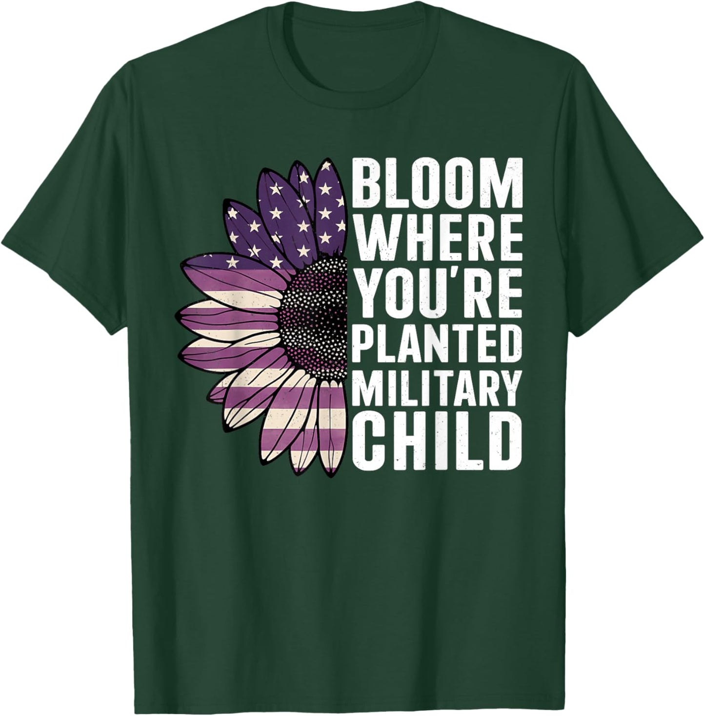 Purple Up For Military Kids Flag USA Military Child Month T-Shirt - T-Shirt | Forest