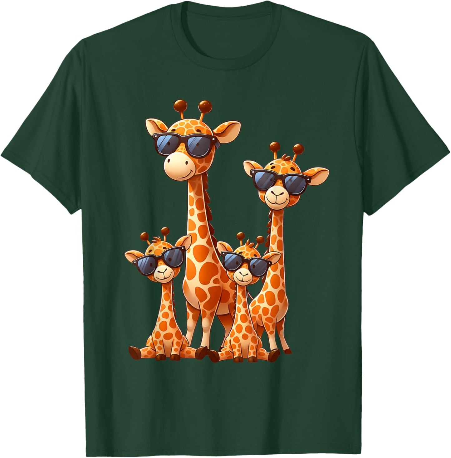 Giraffe Family Sunglasses Safari Zoo Animal Lover Giraffes T-Shirt - T-Shirt | Forest