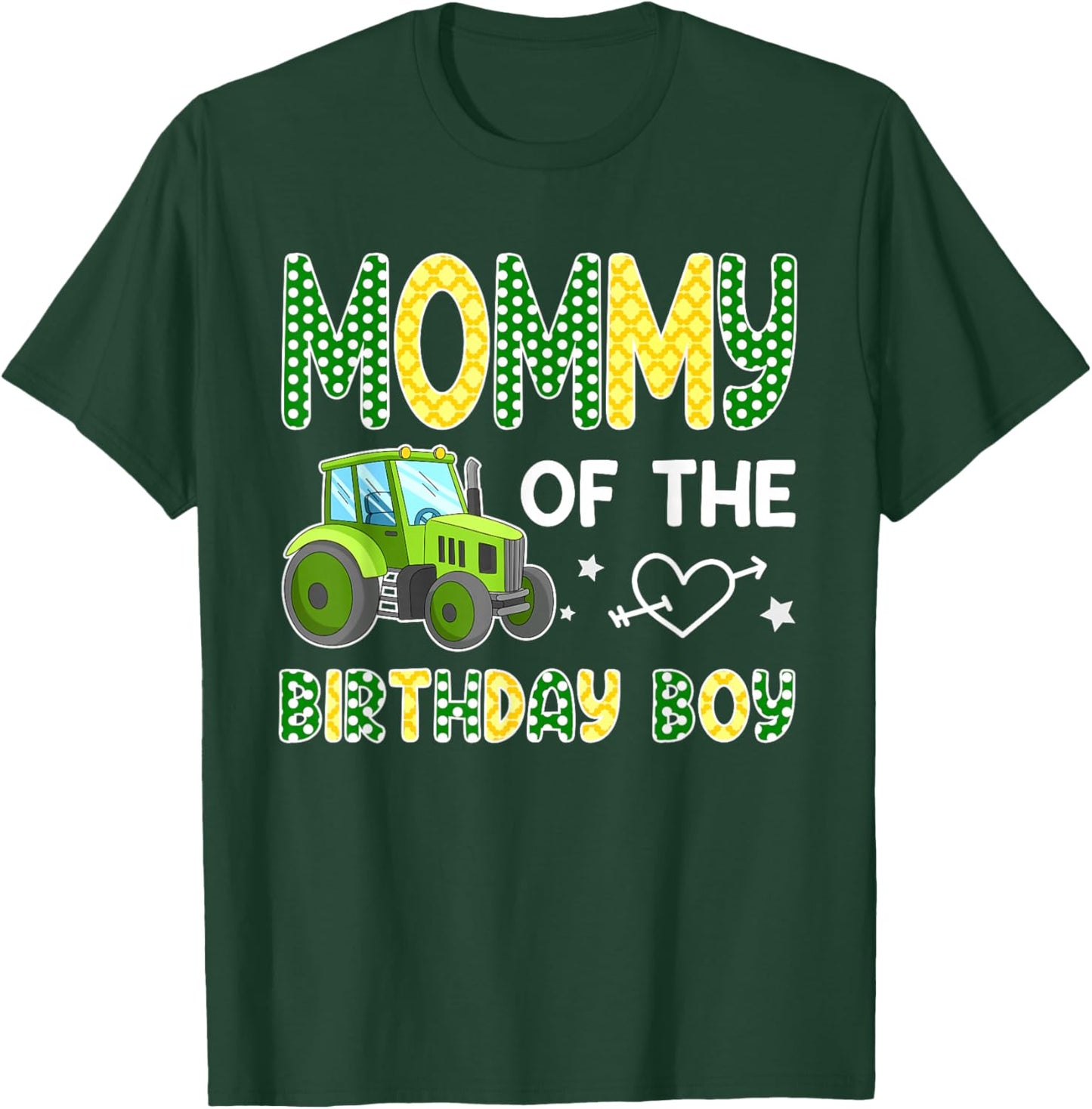 Mommy of The Birthday Boy Family Tractors Farm Trucks T-Shirt - T-Shirt | Forest