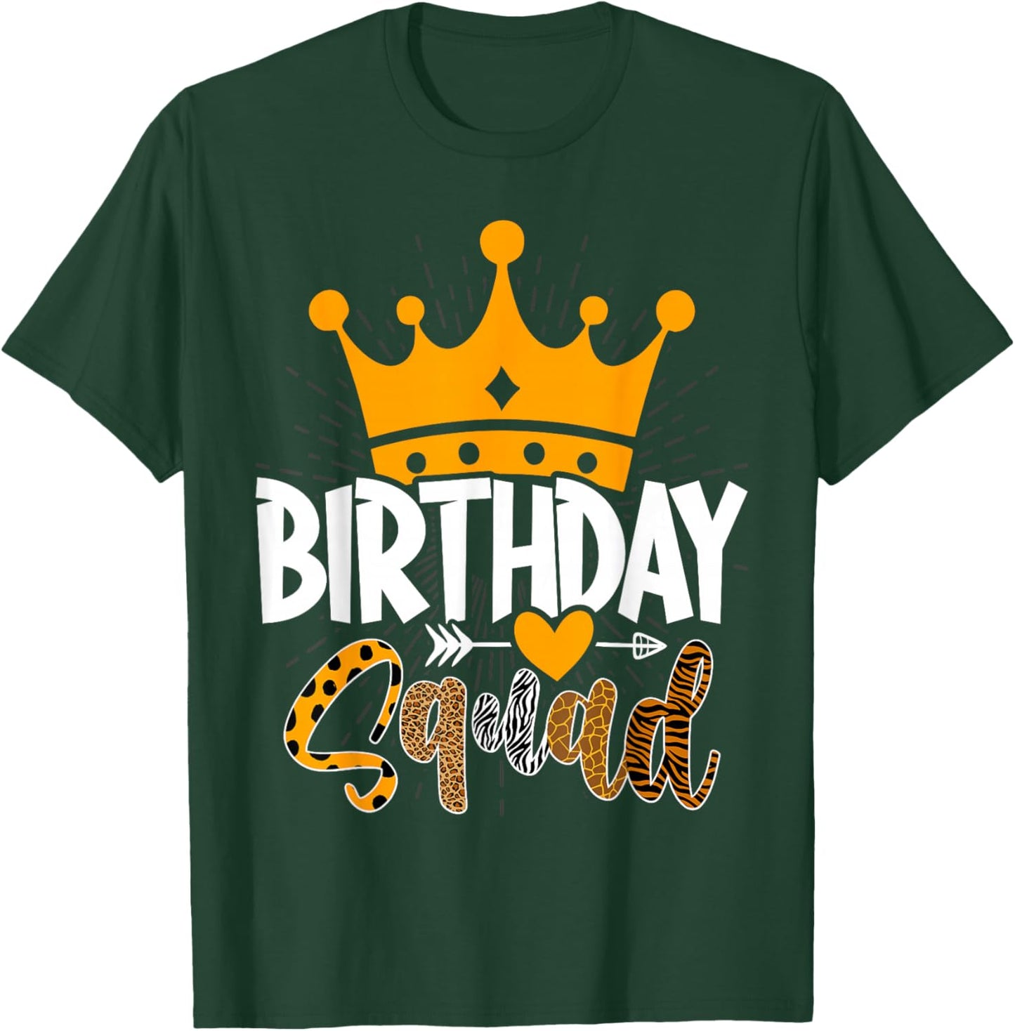 Birthday Squad Wild Animals Print Safari Zoo Kids Girls Boys T-Shirt - T-Shirt | Forest