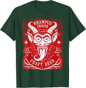 Funny Craft Beer German Krampus Folklore Krampus Craves Beer T-Shirt - T-Shirt | Forest